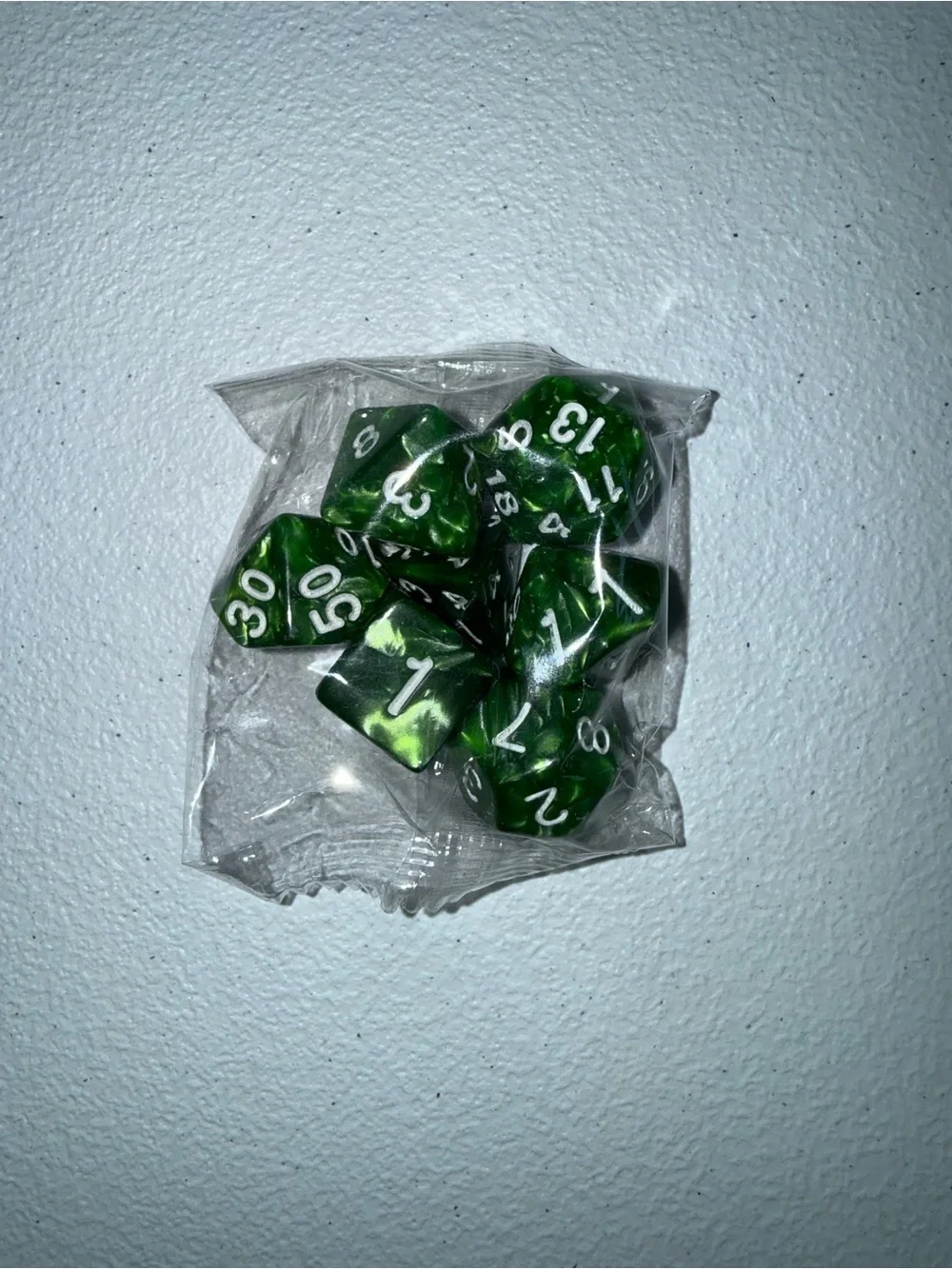 Elemental DND Dice Set 2 pack - Crimson Red & Forest Green Polyhedral Dice